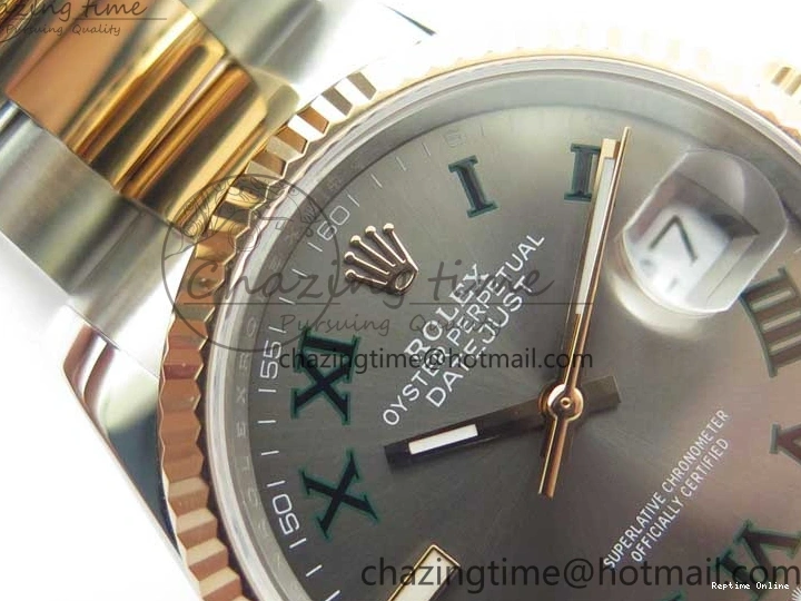 0110 Bold DateJust 36 SS RG 126231 BP Maker 1:1 Best Edition Gray Roman Dial on Oyster Bracelet 2513